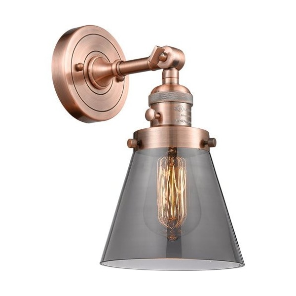 One Light Vintage Dimmable Led Sconce With A High-Low-Off Switch.